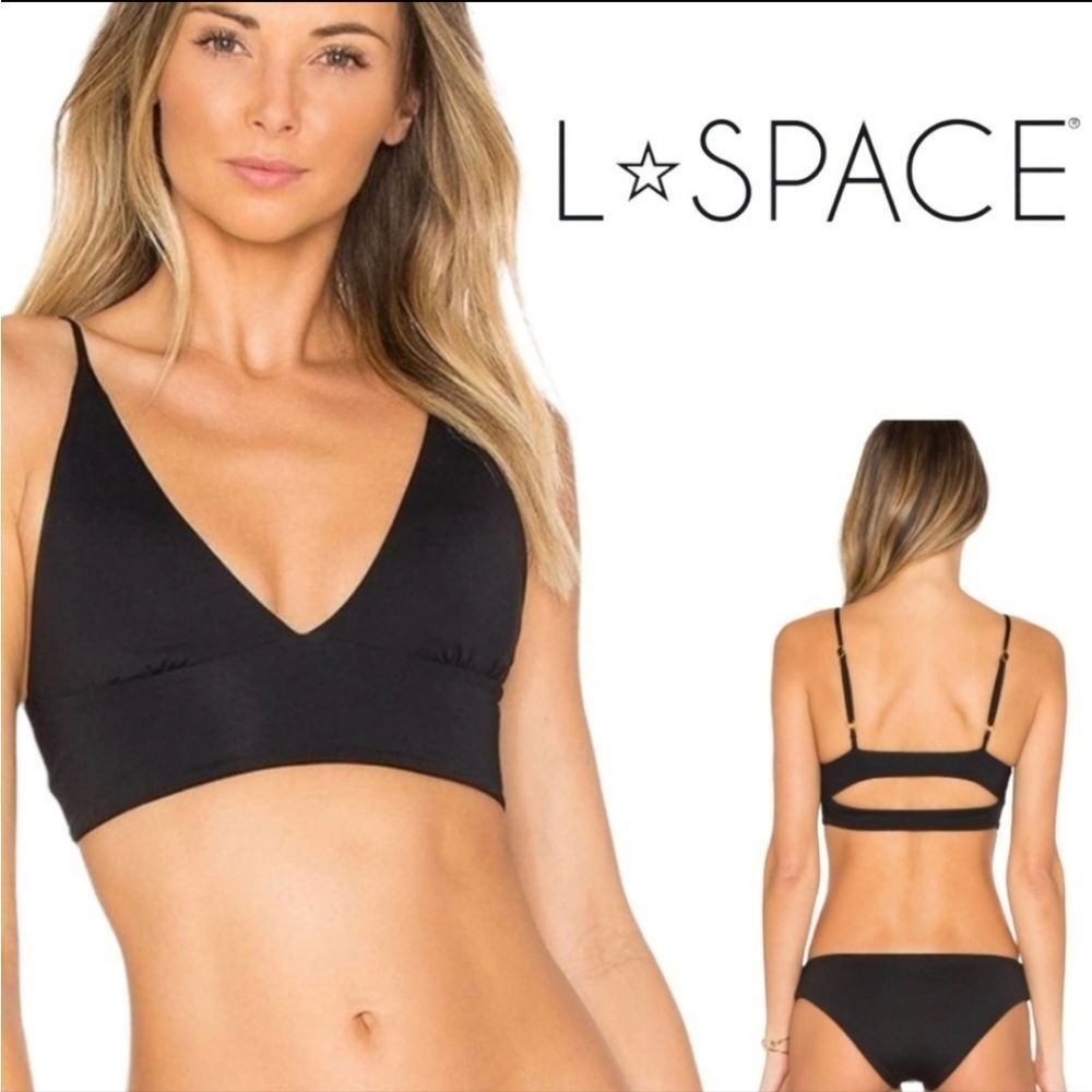 L*Space Olivia Swim Top Small Black Padding
